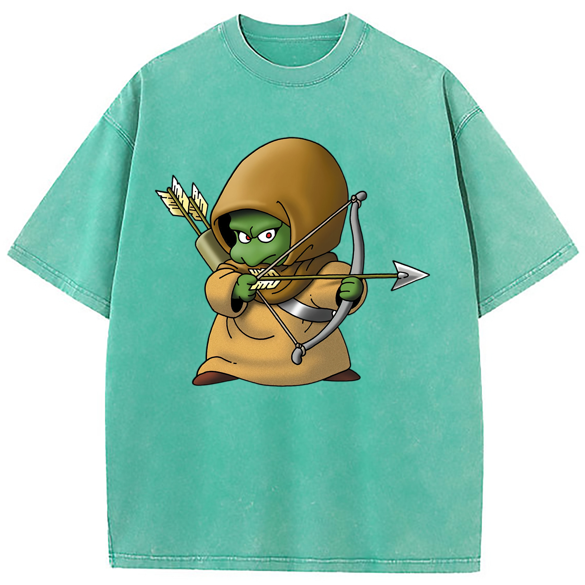 （画像用） ドラゴンクエスト Doragon Kuesuto Dragon Quest 綿100% ヴィンテージ風 半袖Tシャツ（フロントプリント）